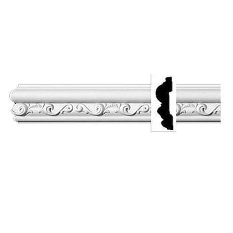 Ornate Crown Molding White Urethane 3 1/8” H Roslindale