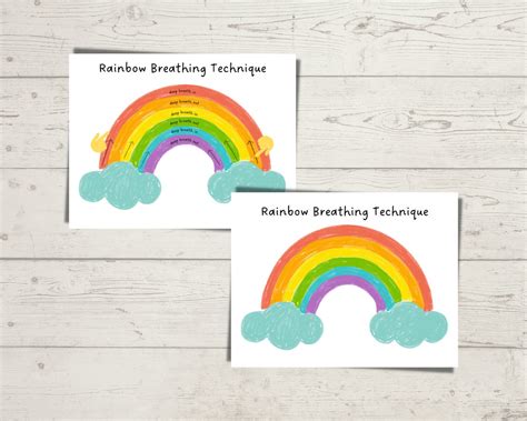 Printable Rainbow Breathing Exercise Mindfulness for Kids - Etsy