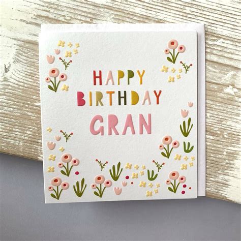 Happy Birthday Gran Birthday Card By Nest Ts Birthday Cards Happy Birthday Birthday