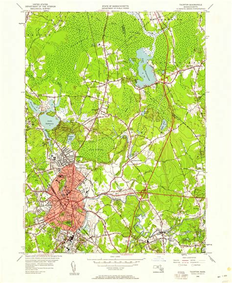 Taunton Massachusetts Usgs Old Topo Map Reprint X Ma