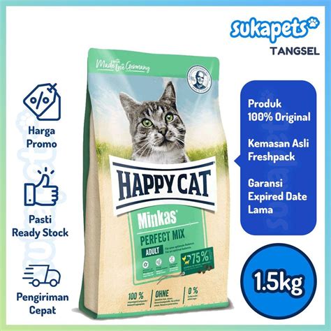 Jual Happy Cat Minkas Perfect Mix Makanan Kucing Dewasa Kg Shopee