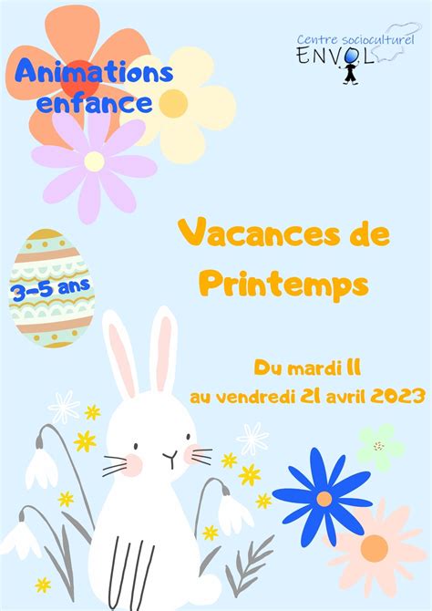 Vacances De Printemps Centre Socioculturel Envol