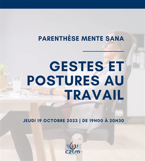 Adopter Les Bons Gestes Et Postures Au Travail C2TM FORMATION