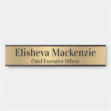 10" Office Door Sign Signs Name Plate Faux Gold | Zazzle | Office door ...