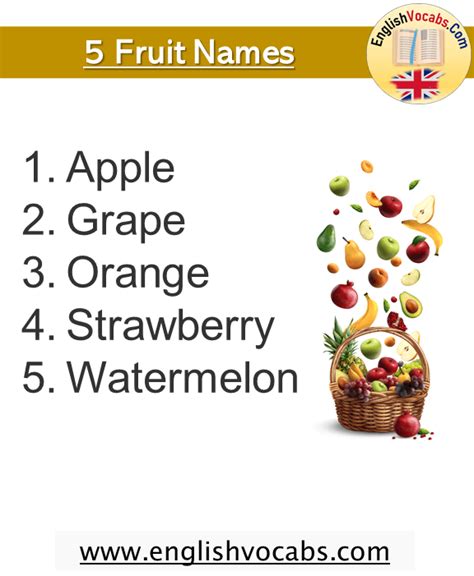 List Of All Fruit Names With Pictures Download Pdf 48 Off