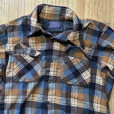 Mens VTG Pendleton 1960s Original Board Shirt Blue Gem