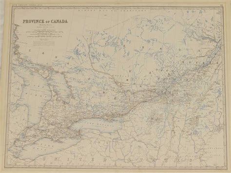 Big coloured map of Provinces of Canada 1862, Copper