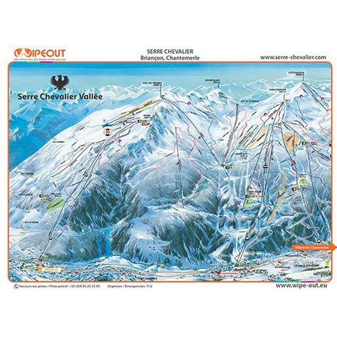 Serre Chevalier ski pist map for skiing and snowboarding