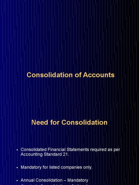 Consolidation of Accounts | PDF | Consolidation (Business) | Dividend