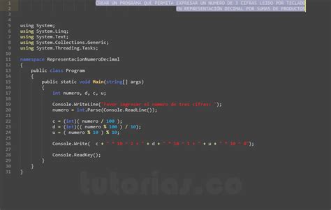 Operadores VisualStudio C Representacion Numero Decimal Tutorias Co