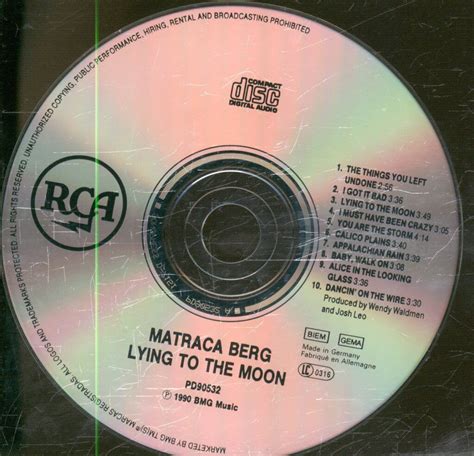 Matraca Berg Lying To The Moon Cd Europe Rca Pd