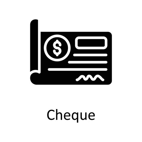 Cheque Vector Solid Icon Design Illustration Taxes Symbol On White