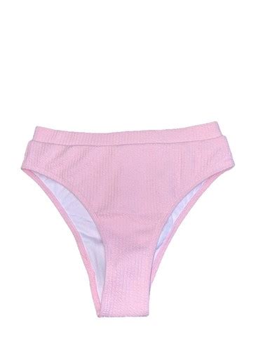 Womans Pink Textured Classic Swim Bikini Bottoms Size Small Cheeky
