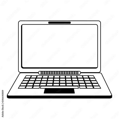 Laptop Computer Symbol Black And White Stock Vector Adobe Stock