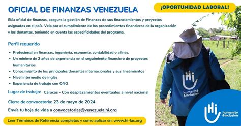 Oficial Finanzas Venezuela Humanity Inclusion LAC