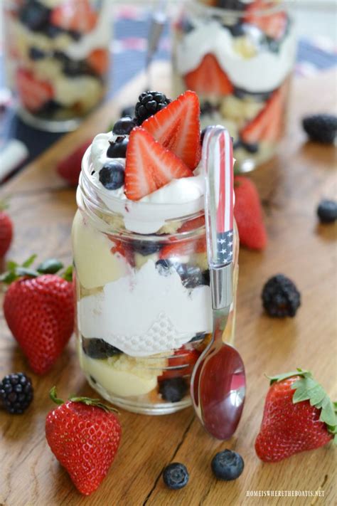 Mason Jar Dessert Stars And Stripes Berry Trifles Recipe Mason Jar