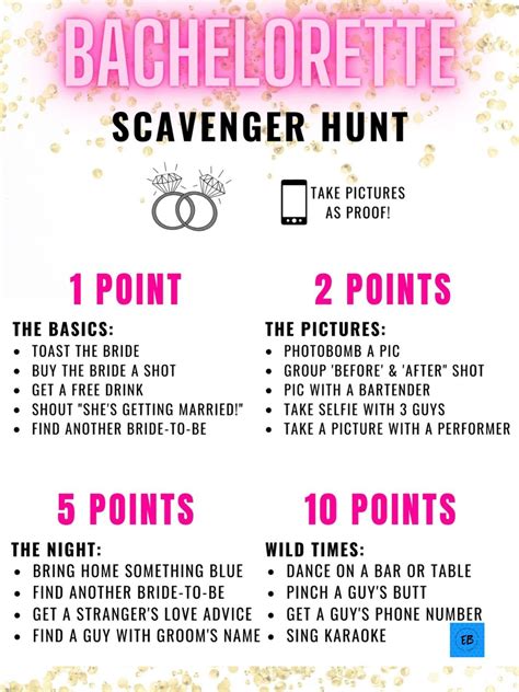 Bachelorette Photo Scavenger Hunt Bachelorette Party Etsy