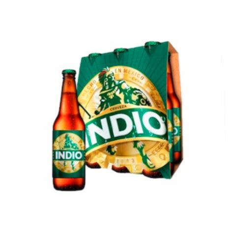 Cerveza Indio 6 Botellas Croquel