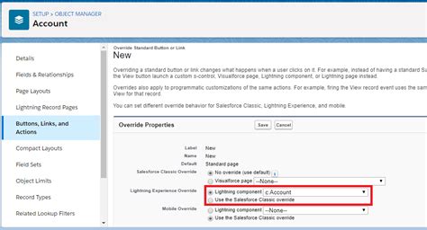 Override Standard Buttons In Salesforce Lightning Experience