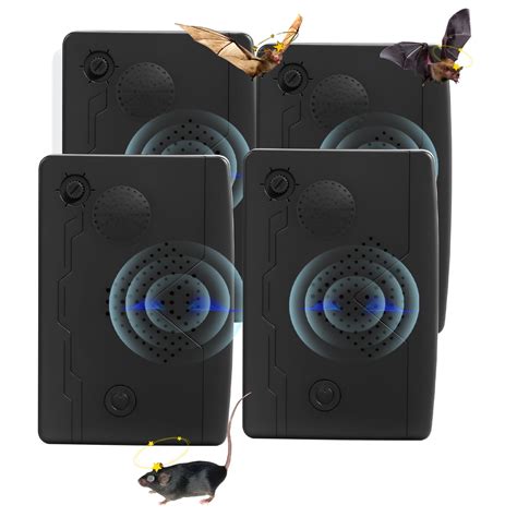 4Pack Ultrasonic Bat Repellent Devices for Attic House Porch, Bat