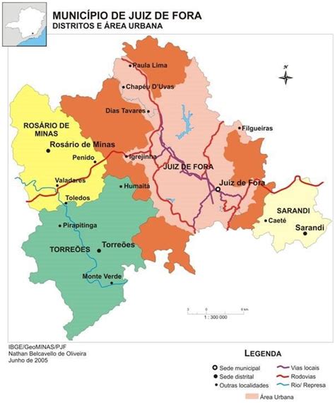 Município de Juiz de Fora Em rosa perímetro urbano Em outras cores