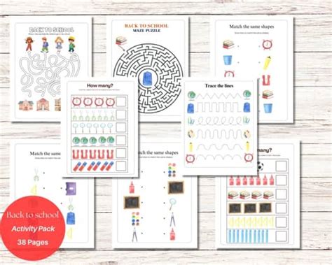 school activity pack   years  sheets instant