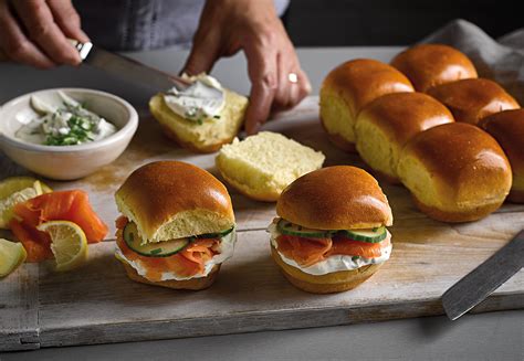 Smoked Salmon Cream Cheese Brioche Sliders Rolls St Pierre