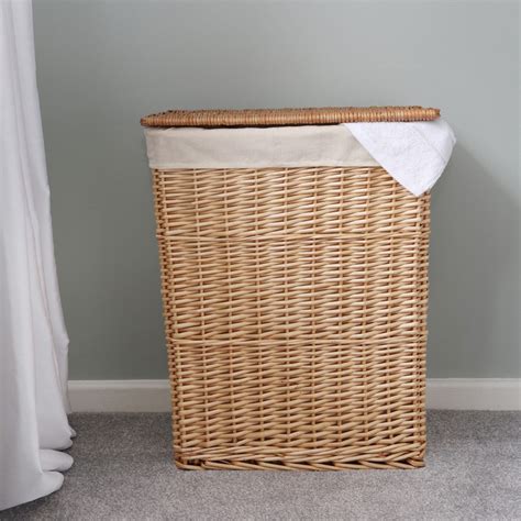 Acacia Rectangular Willow Laundry Baskets Bins Jvl Homeware Solutions