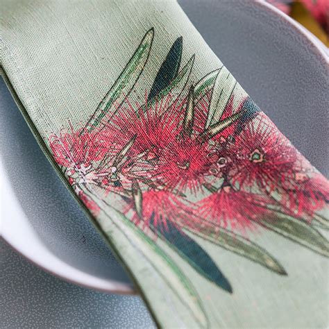 Linen Table Napkin Australian Christmas Bottlebrush Etsy Australia