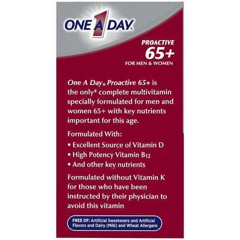 One A Day Proactive 65 Plus Multivitamins Supplement 150 Tablets Men