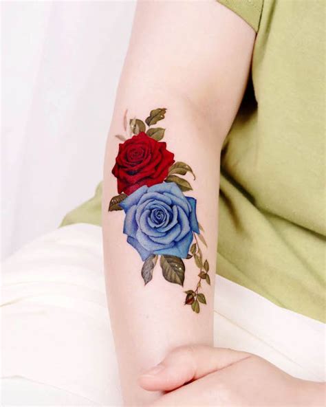 Update 69 Blue And Red Rose Tattoo Best In Coedo Vn