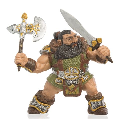 Papo Dwarf Warrior Fantasy Fiction Play Action Figures with Toy Sword ...