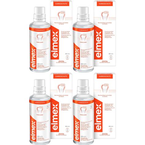 Ополаскиватель для полости рта Elmex Защита от кариеса 400 мл, набор: 4 ...
