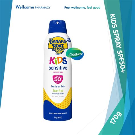 Banana Boat Kids Sensitive Very Water Resistant Sunscreen Spray SPF 50 ...