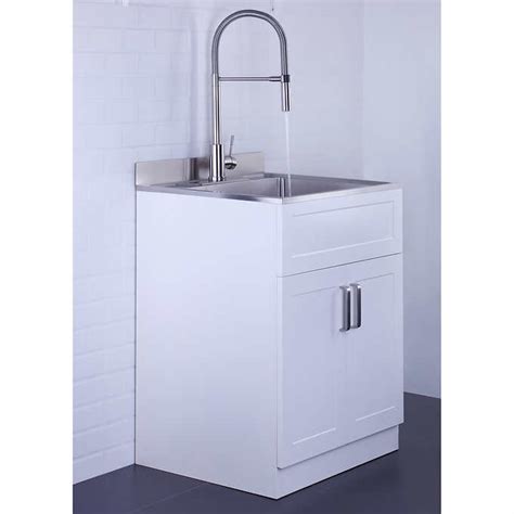 Afa Stainless Steel Laundry Sink X With Faucet Cabinet In