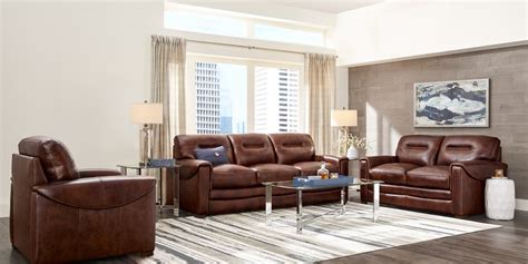 Brown Leather Living Room Sets: Tan and Chocolate