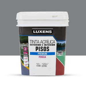 Tinta Acrílica para Piso Fosca Premium Cinza 18L Luxens Leroy Merlin