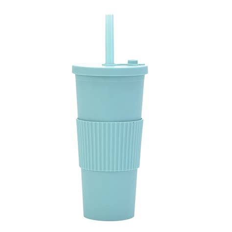 mynkyll Creative Straw Water Cup Heat Insulating Hand Rest Pp Plastic ...