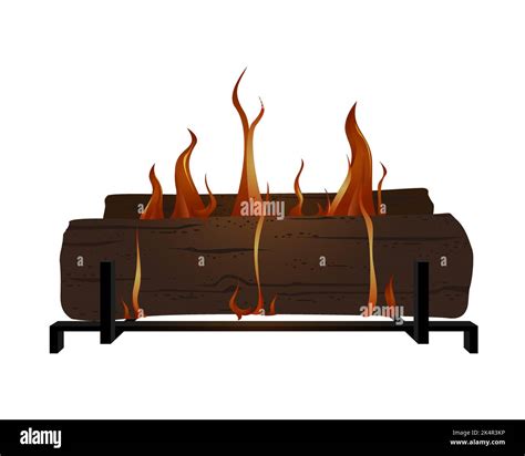 Logs Burning Fire Stock Vector Images Alamy