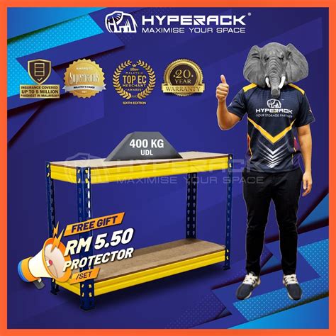 HYPERACK Adjustable 2 Tier Metal Boltless Rack Rak Dapur Rack Shelf