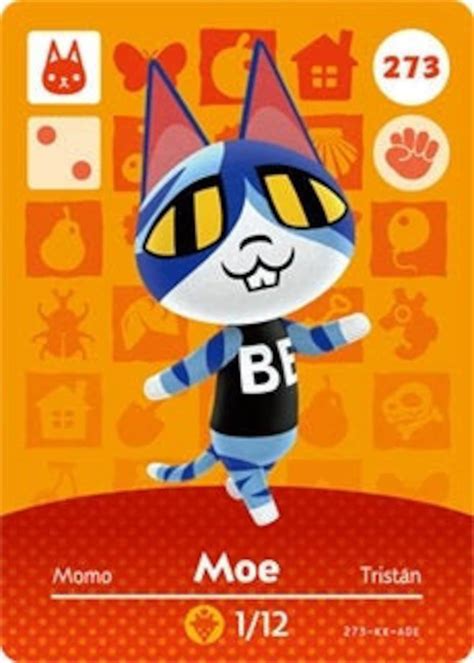 Acnh Moe Amiibo Card Animal Crossing Etsy