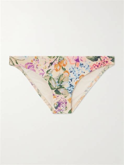 Zimmermann Halliday Floral Print Bikini Bottom Multi Editorialist