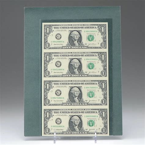 Us Mint Uncut One Dollar Bill Sheet Ebth