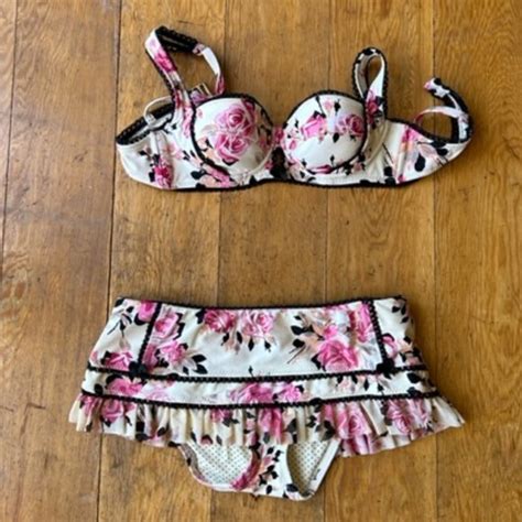 Betsey Johnson Swim Vintage Betsey Johnson Gypsy Rose Floral Bikini