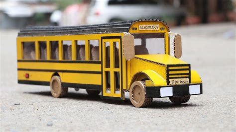 How To Make A School Bus Cardboard School Bus School Bus School