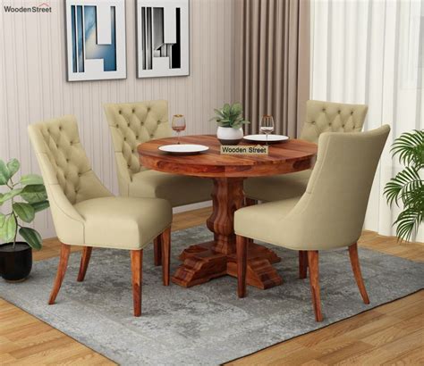 Buy Darren 4 Seater Round Dining Set Honey Irish Cream At 25 OFF