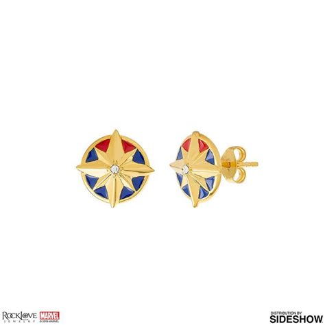 Captain Marvel Star Stud Earrings By Rocklove Star Earrings Stud