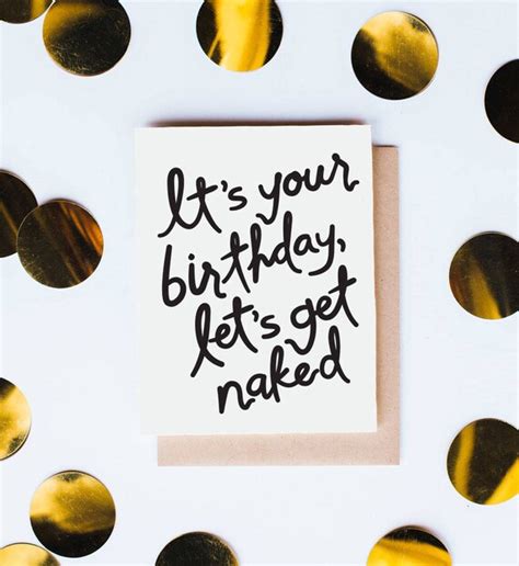 Naked Birthday Greeting Card Kinship Letterpress B Etsy