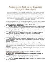 Wk Assgn Docx Assignment Testing For Bivariate Categorical