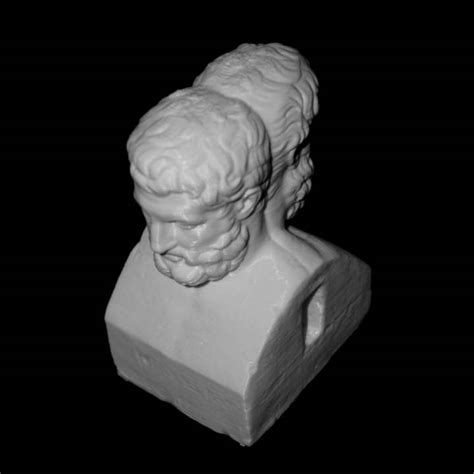 D Printable Double Herm With Epicurus And Metrodorus At The Institut